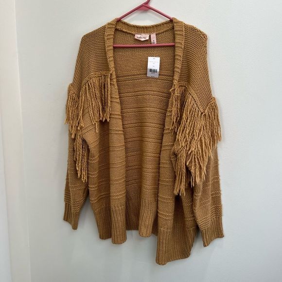 Willow & root Pieced Fringe Fall Cardigan Sweater NWT size medium - Picture 4 of 9